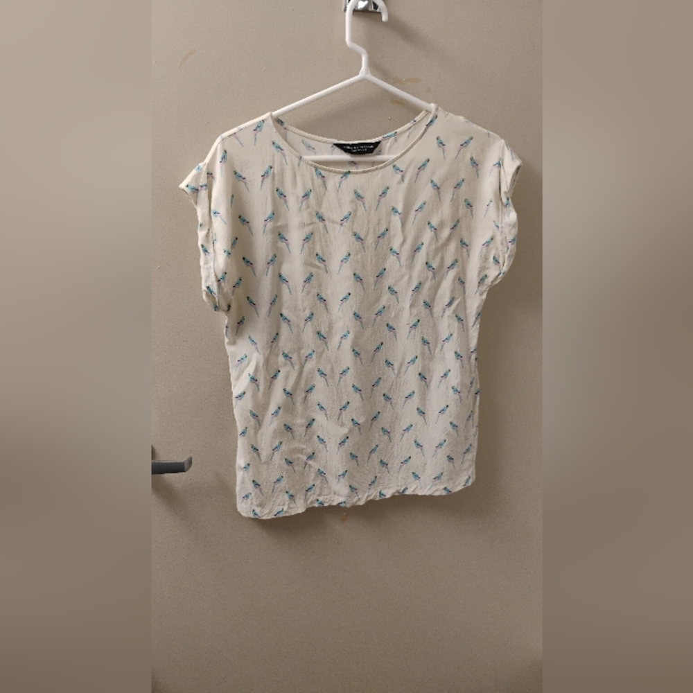 Dorothy Perkins Novelty Bird Print Blouse Sz 10 UK Sz 6 US